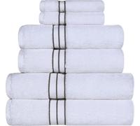 Simpli-Magic 79507 - Juego de 8 Piezas, 2 baños, 2 Manos, 4 paños de Lavado, 100% algodón Hilado en Anillo, Toallas Altamente absorbentes para baño, Gimnasio, Hotel y SPA, Color Gris