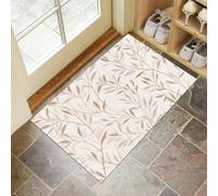Simplicidad Moderna Felpudo De Entrada, Crema 50 X 80 Cmalfombra para Puerta, Felpudo Absorbente, Hojas Sauce Alfombrilla Antideslizante para Recibidor, Pasillo, Cocina, Dormitorio