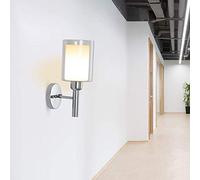 Simplicidad moderna Lámpara de pared de vidrio interior Sala de estar creativa Cocina Estudio Escalera Aplique de pared de hierro forjado Iluminación E27 Restaurante moderno Café Hotel Pasillo Pasillo