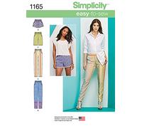 Simplicity 1165 (R5 14/16/18/20/22 "Pantalones Largo o Corto Pantalones de Mujer patrón de Costura para