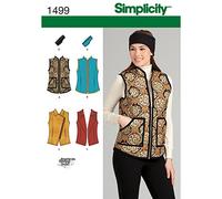 Simplicity 1499 tamaño H5 de Costura para Chaleco y Cinta para la Cabeza patrón de Costura, Multicolor