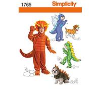 Simplicity 1765 Child'S and Dog'S Dinosaur Costume Sewing Patterns, Children's Sizes 3-8 and Dog'S Sizes S-L