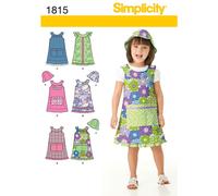Simplicity 1815 Childs Dress or Jumper and Hat Sewing Pattern Size A