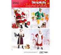 Simplicity 2542 HOMBRES & Misses Santa Claus Elfos Costura Patrón Cosplay