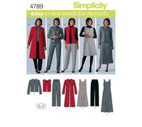 Simplicity Simplcity 4789 Ropa Inteligente e Informal para Mujer y Talla Grande, Lana, Blanco, AA (10 12 14 16 18)