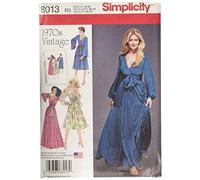 Simplicity 8013r5 - Patrón de Costura de para Vestidos diseño Vintage de 1970, Papel