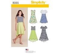 Simplicity 8065 AA - Patrón de Costura para Vestidos de niñas y Adolescentes, Plus Vestido o Chicago, Papel