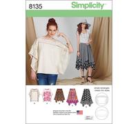 Simplicity 8135 Easy to Sew Womens Tunic and Skirt Sewing Patterns Sizes XSXL