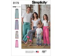 Simplicity 8179 Easy-to-Sew Children Teen and Adult Pajama Pants Sewi