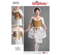 Simplicity 8579 18th Siglo Corsé Alforjas Patrón de Costura Tallas 4-12 & 14-22