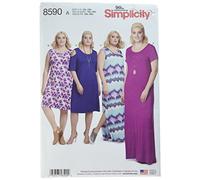 Simplicity 8590Pattern 8590 Vestidos de Punto para Mujer