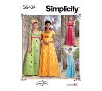 Simplicity Patrón de costura S9434 para vestidos de mujer y mujer Regency Era, blanco, SS9434BB