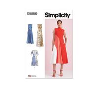 Simplicity 9886 Misses Vestidos Costura Patrón Tallas 4-12 & 12-20 Skill :