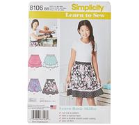 Simplicity - Kit para Aprender a Coser Falda para niñas y niñas Plus - Patrón de Costura, Papel