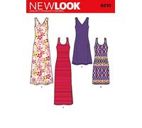 Simplicity New Look 6210-Patrón de Costura para Vestido de Mujer en Dos Longitudes, Talla A (10-12-14-16-18-20-22), Papel, Gasa, 38-50