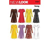 Simplicity New Look 6567-Patrón de Costura para Vestidos de Mujer, Talla A, Papel, Blanco, A (6-8-10-12-14-16)