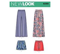 New Look Patrón de Costura 6289 Pantalones o Pantalones y cinturón, Tallas tamaño a, Multicolor