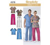 Simplicity Patr n de costura S0816 / 4378 - Misses's, Hombre y Adolescente Plus Size Scrubs, Talla: BB (M-XL)
