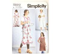 Simplicity - Patrón de costura para confección de delantal completo de mujer, código 9312, tallas XS-XL, color blanco