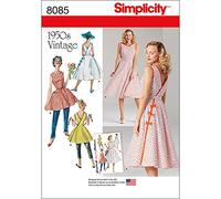 Simplicity - Patrón de Costura para Vestidos Envoltura de diseño Vintage de 1950 en Dos tamaños, Papel
