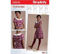 SIMPLICITY Patrón de costura S8946 para vestidos de mujer, papel, blanco, varios