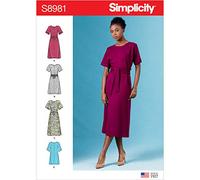 SIMPLICITY Patrón de costura S8981 para vestidos de mujer, de papel, blanco, varios