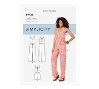 Simplicity Patrón de costura S9125 Vestidos y monos para mujer, Papel Talla A (XXS-XS-S-M-L-XL-XXL)