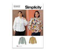SIMPLICITY Patrón de costura SS3002W2 para blusas de mujer y mujer W2 (20W-22W-24W-26W-28W)