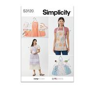 SIMPLICITY Patrón de costura SS3120A para delantal de mujer en dos longitudes A (XS-S-M-L-XL)