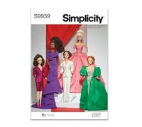 SIMPLICITY Patrón de costura SS9939OS 11 1/2" Fashion Doll Clothes by Andrea Schewe Designs OS (talla única)