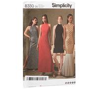 Simplicity Pattern 4 - 6-8 - 10 - 12 de Costura para Vestido con patrón de Costura para Falda y variaciones de Espalda, Color Blanco