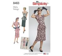Simplicity Pattern 8463 Misses' Vintage 2-Piece Dress Size R5 14-16-1