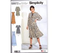 SIMPLICITY S8872 - Patrón de costura para vestido de mujer, papel, color blanco