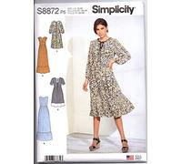 SIMPLICITY S8872 - Patrón de costura para vestido de mujer, papel, color blanco