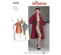 Simplicity Sewing Pattern 8509 R5-Patrones de Costura para Abrigo o Chaqueta de Mujer, Papel, Blanco, 22.00 x 15.00 x 1.00 cm