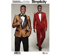 Simplicity Sewing Pattern S8899 AA - Patrón de costura para hombre, chaquetas de esmoquin, pantalones y pajarita, talla 34-42