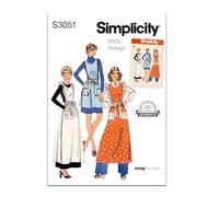 SIMPLICITY Sewing Pattern SS3051A - Patrón de costura para delantal de mujer en dos longitudes A (S-M-L)