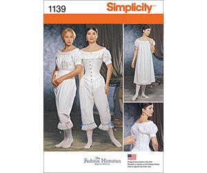 Simplicity Simplcity 1139Mujeres Undergarments de Guerra Civil, Papel, Blanco, RR (14-16-18-20)