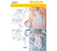 Simplicity Simplcity 2457 Ocasiones Especiales para bebés, Papel, Blanco, A (XXS-XS-S-M)