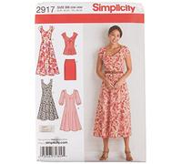 Simplicity Simplcity 2917 Vestidos para Mujer y Tallas Grandes, Papel, Blanco, BB (20W-28W)
