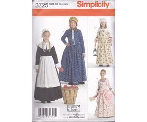 Simplicity Simplcity 3725 Disfraces niñas, Papel, Blanco, K5 (7,8,10,12,14)