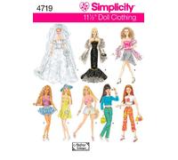 Simplicity Simplcity 4719 Ropa para muñecas, Papel, Multicolor, Talla única