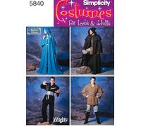 Simplicity Simplcity 5840 Disfraces para Mujeres, Hombres y Adolescentes, Papel, Blanco, A (XS,S,M,L,XL)