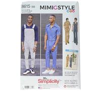 Simplicity Simplcity 8615Pattern 8615-Mono y Mono Vintage para Hombre, Papel, Blanco, BB (44-46-48-50-52)