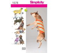 Simplicity Simplcity Patrón de Costura 1578: Ropa de Perro de Gran tamaño, Talla OS, Papel, Blanco, OS (One Size)