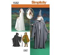 Simplicity Simplcity Patrón de Costura 1582: Disfraces de señoritas, Hombres y Adolescentes, Talla A, Papel, Blanco, A (XS-S-M-L-XL)