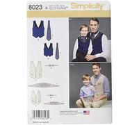 Simplicity Simplcity Patrón de Costura 8023A para Chicos y Hombres, corbatín, Cummerbund y Ascot, Papel, Blanco, A (S-L/S-XL)