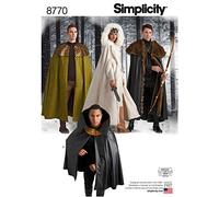 Simplicity SimplicityPattern 8770 - Capas de disfraz unisex, papel, blanco, talla única
