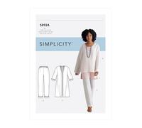 Simplicity SS8924U5 Patrón de Costura S8924 para Chaqueta, Parte Superior, túnica y Pantalones sin Cierre, Papel, U5 (16-18-20-22-24)