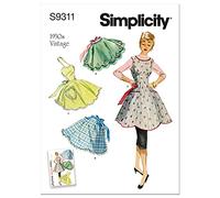 SIMPLICITY SS9311A UNDEFINED Delantal A (S-M-L), papel, blanco